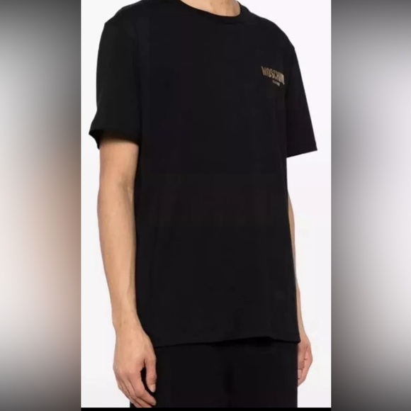 MOSCHINO Swim T Shirt Mens Black Tee Medium - Nwt- Model V3A0706 - Picture 4 of 10